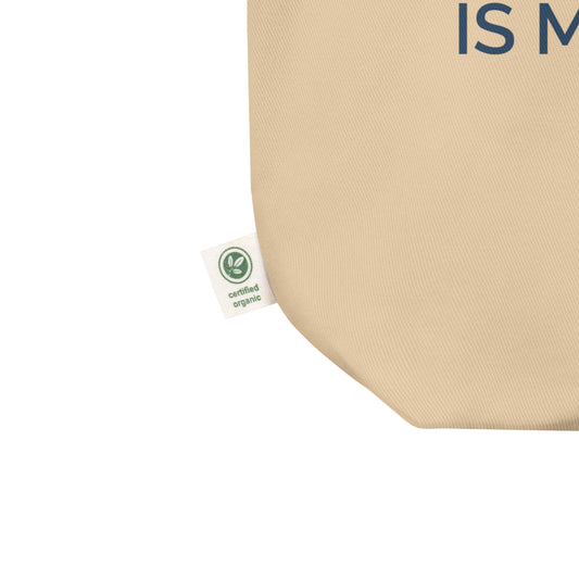 Detail van de duurzame tote bag van SOGNO by Hetty – exclusieve opdruk en hoogwaardige afwerking