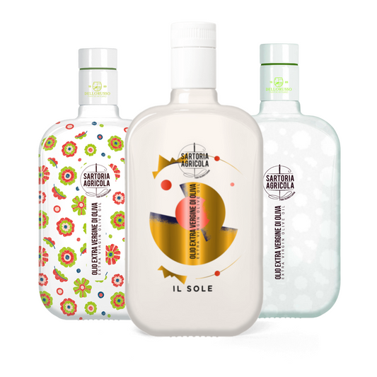 Abonnement op Signature Olijfolie – zomercollectie uit Puglia met drie exclusieve flessen van SOGNO by Hetty